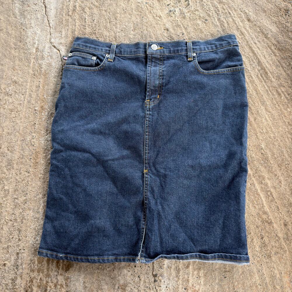Vintage Polo Jeans Company Ralph Lauren Denim Low Rider Skirt Womens 12 Indigo
